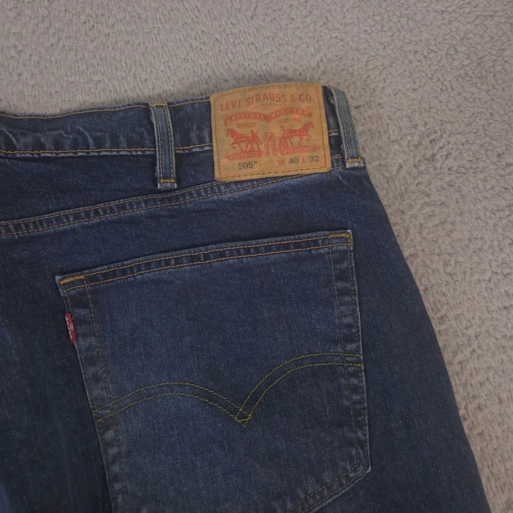 Levi's Jeans Mens 40x32 Blue 505 Regular Straight Leg Denim Stretch Comfort Pant